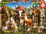 Educa - Puzzle 500 elementów dla dorosłych | Niegrzeczne zwierzęta hodowlane. Wymiary: 48 x 34 cm. Zawiera klej do puzzli Fixpuzzle. Przez 11 lat (19905) Puzzle Naty Shop Domyślny tytuł