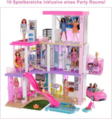 Dom marzeń Barbie (114 cm), 3-piętrowy dom dla lalek, basen, zjeżdżalnia, winda dla wózków inwalidzkich, 75 akcesoriów, lalki, odpowiedni jako prezent dla dzieci w wieku 3 lat i starszych, GRG93 Naty Shop Domki dla lalek