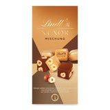 Czekolada Lindta | Mieszanka do torebki NUXOR | 103g | Gianduja Kremowe kostki czekoladowe w trzech asortymentach z prażonymi całymi orzechami laskowymi | Czekoladowy prezent
