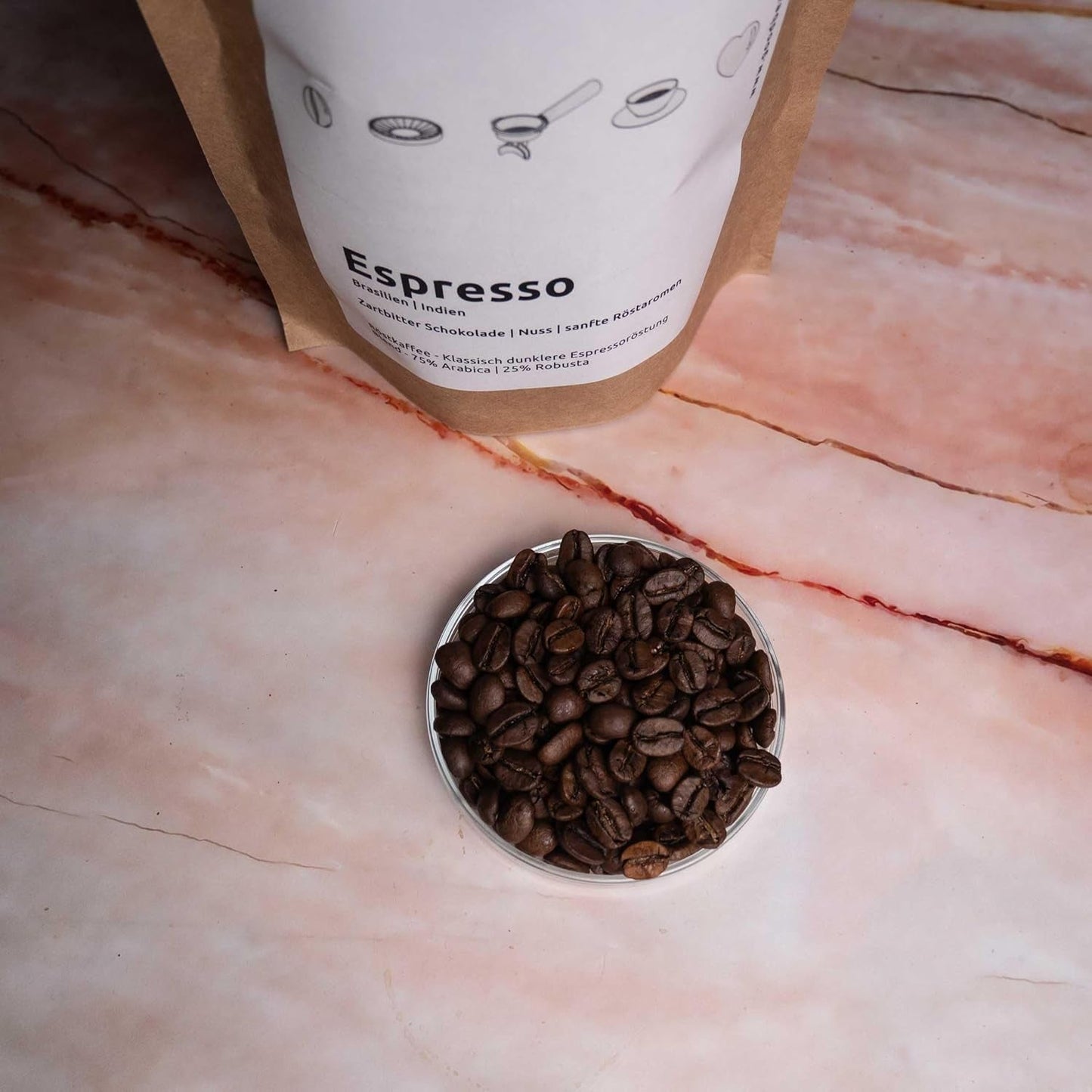 ESPRESSO | Kawa ziarnista 500g - 100% Arabica | Świeżo palone do przygotowania espresso | Całe ziarna kawy | Klasyczny smak kawy