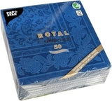 50 serwetek „ROYAL Collection” 1/4 złożenia 40 cm x 40 cm ciemnoniebieskie „Ozdoby”