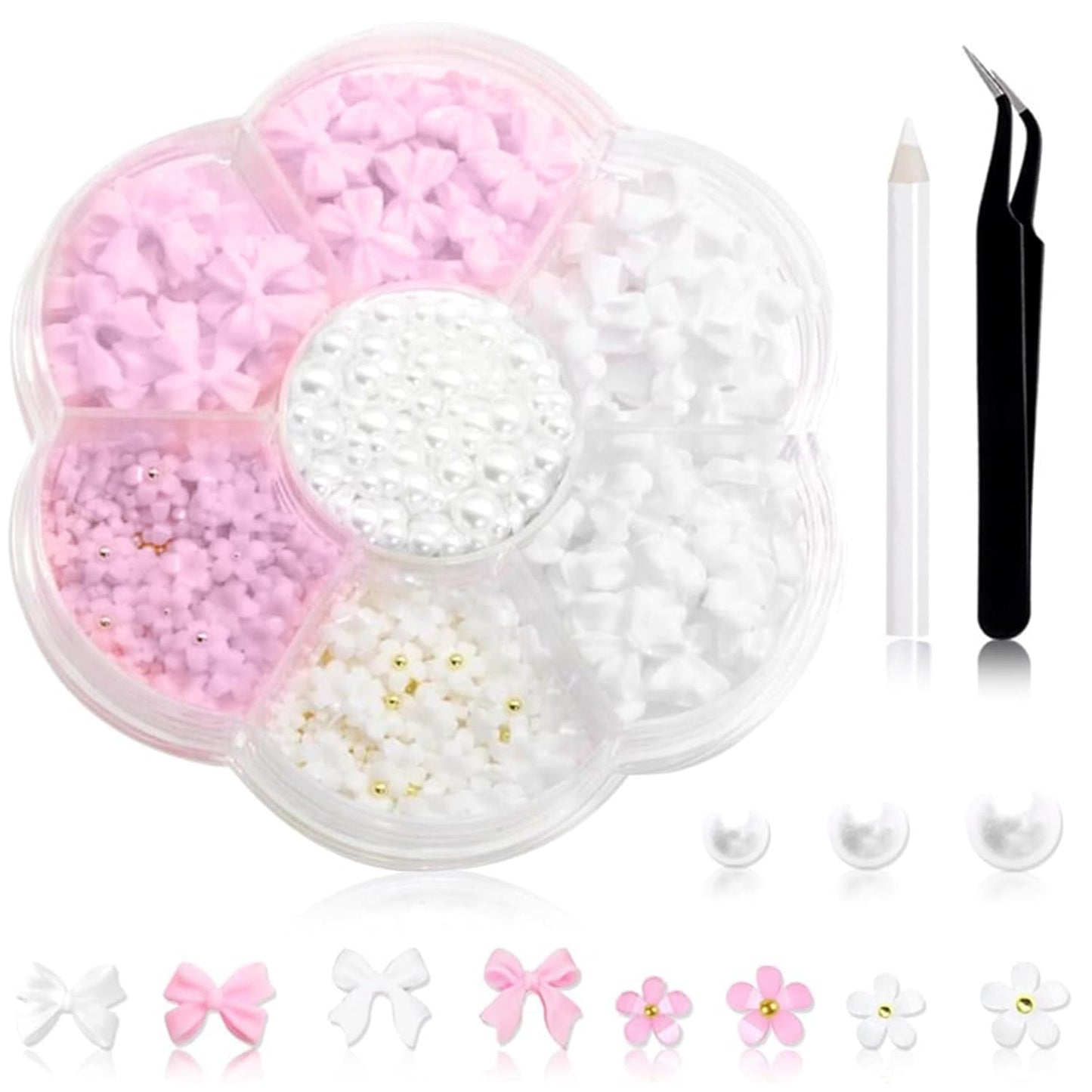 1 Karton Nail Art Charms, 3D Flowers Nagelkunst Charms, Acryl Blumen Nagel Strass Mit Ozdoben, Nagel Edelsteine, Nagel Zubehör Für Mädchen, Nagelkunst Dekoration, DIY Handwerk Nail Design