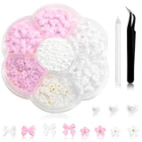1 Karton Nail Art Charms, 3D Flowers Nagelkunst Charms, Acryl Blumen Nagel Strass Mit Ozdoben, Nagel Edelsteine, Nagel Zubehör Für Mädchen, Nagelkunst Dekoration, DIY Handwerk Nail Design