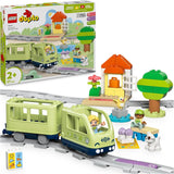 Interaktywny pociąg przygód LEGO DUPLO, zestaw ze światłami i dźwiękami do odgrywania ról, umożliwia dwulatkom budowanie torów, zabawka edukacyjna dla przedszkolaków 10427 Zestawy do budowania Besuche den LEGO-Store Default Title