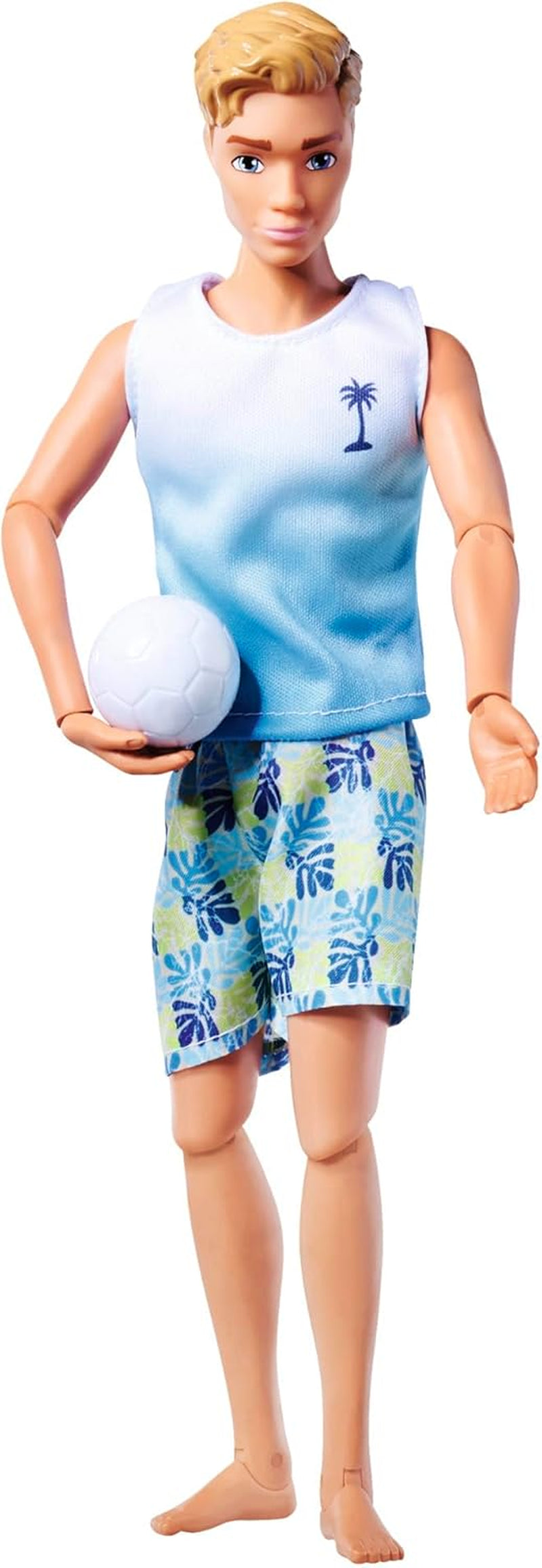 Simba Steffi Love Beach Kevin Doll, Kevin w stroju kąpielowym z koszulką i piłką do siatkówki, w pełni przegubowy, 30 cm, wiek 3+