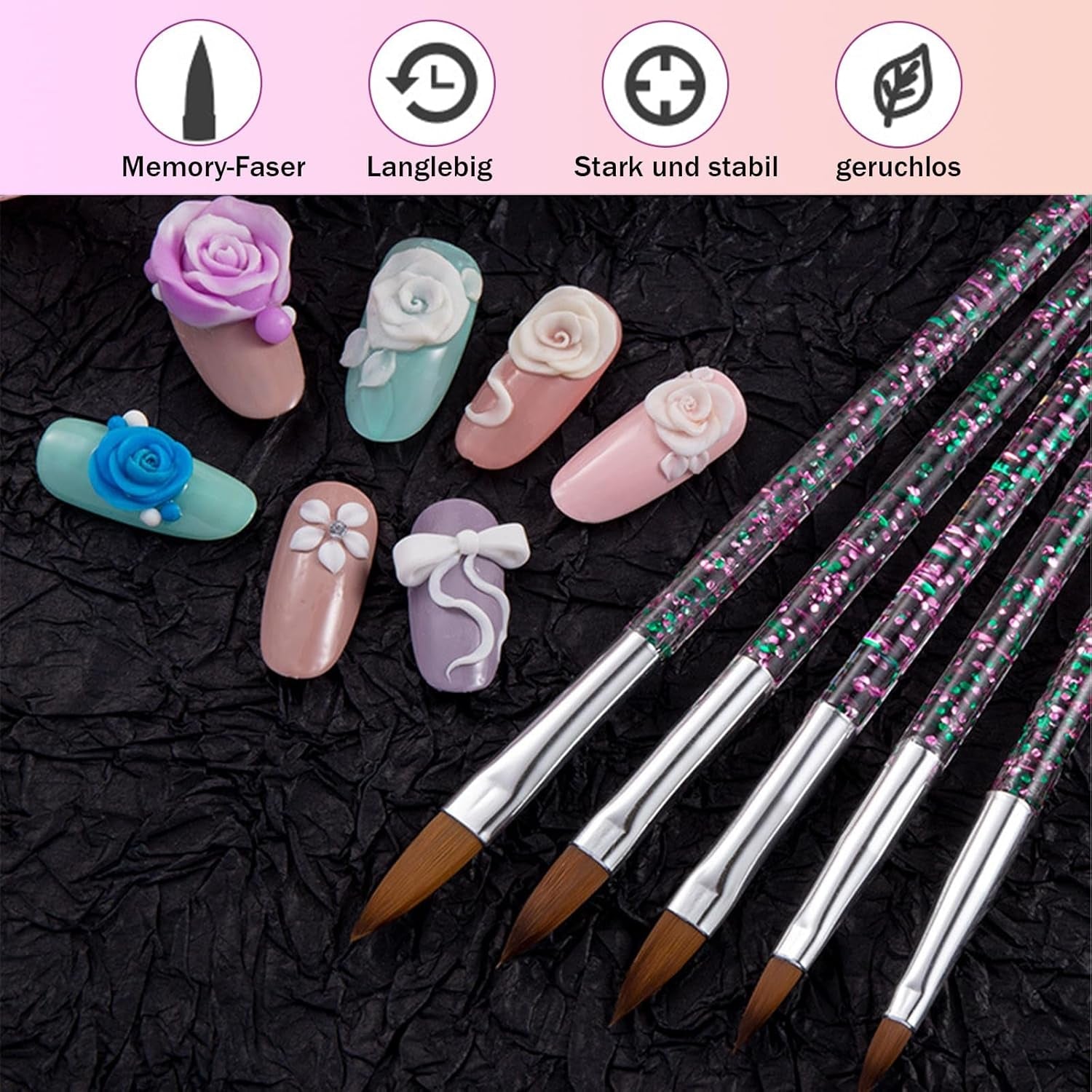 31 Stück Professionelle Nagel Pinsel Set, dwustronny Nagelpinsel, Pinsel Für Gelnägel, akrylowy ołówek do zdobienia paznokci, narzędzia do kropkowania paznokci, szczotka do paznokci dla majsterkowiczów Nagelkunst Salon Design