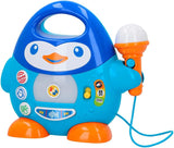 Odtwarzacz muzyki karaoke WinFun, wzór pingwina, z migającymi światłami i efektami echa, w niebieskim, zabawnym stylu, złącze USB Baby Toys Naty Shop Domyślny tytuł