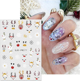 JMEOWIO Nagelsticker Weihnachten 10 Blatt Nail Art Naklejka Selbstklebend Nagelaufkleber Glitter Schneeflocke Xmas Winter Urlaub Gold Dekoration Nageldesign Zubehör