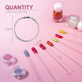 100 Stück Nail Art Tips Ring Stick, Nagelspitzen Nagel Display Transparente Nägel Kunstspitzen Sticks, Nagelkunst Praxis Für Nagelstudio Und Anfänger Display DIY Tipsy do paznokci