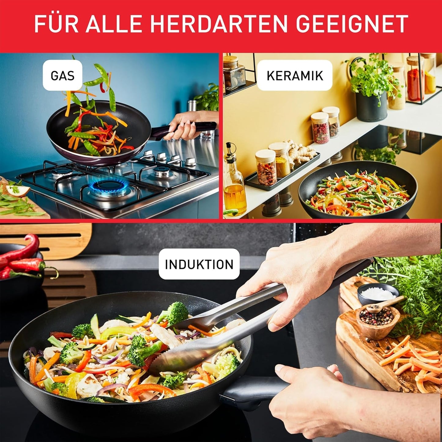 Tefal Recycled on, patelnia aluminiowa pochodząca w 100% z recyklingu, powłoka nieprzywierająca, garnki i patelnie indukcyjne Naty Shop