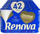 Papier toaletowy Renova Renova Divine Perfection, 42 rolki, papier toaletowy Premium, 4-warstwowy, wyjątkowo miękki, o dodatkowej wytrzymałości, gruby, miękki i chłonny, papier z certyfikatem Fsc, 4400G