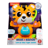 Fisher-Price Zabawka edukacyjna dla niemowląt i małych dzieci Beat Bande Lern & Tanz Tiger Justin z dźwiękami i światłami dla dzieci w wieku od 9 miesięcy, wydanie niemieckie, HYL31 Baby Toys Naty Shop