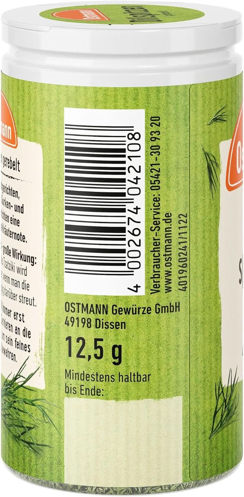 Ostmann - koperek, siekany, 12,5 grama Condimente Naty Shop