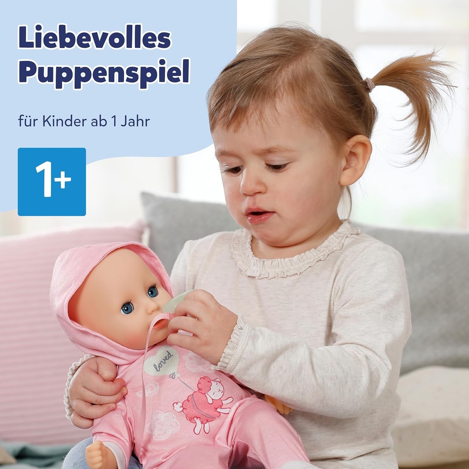 BABY Born Hannah Play with Me - Lalka Baby z 5 funkcjami - Korpus z miękkiego materiału wraz z akcesoriami - Lalka 36 cm - Zasilanie bateryjne - Odpowiednie dla dzieci od 1 roku