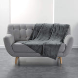 Douceur D'Intérieur Flanou Plaid, poliester, szary, 125 x 150 cm Kołdry i kołdry Naty Shop Grey
