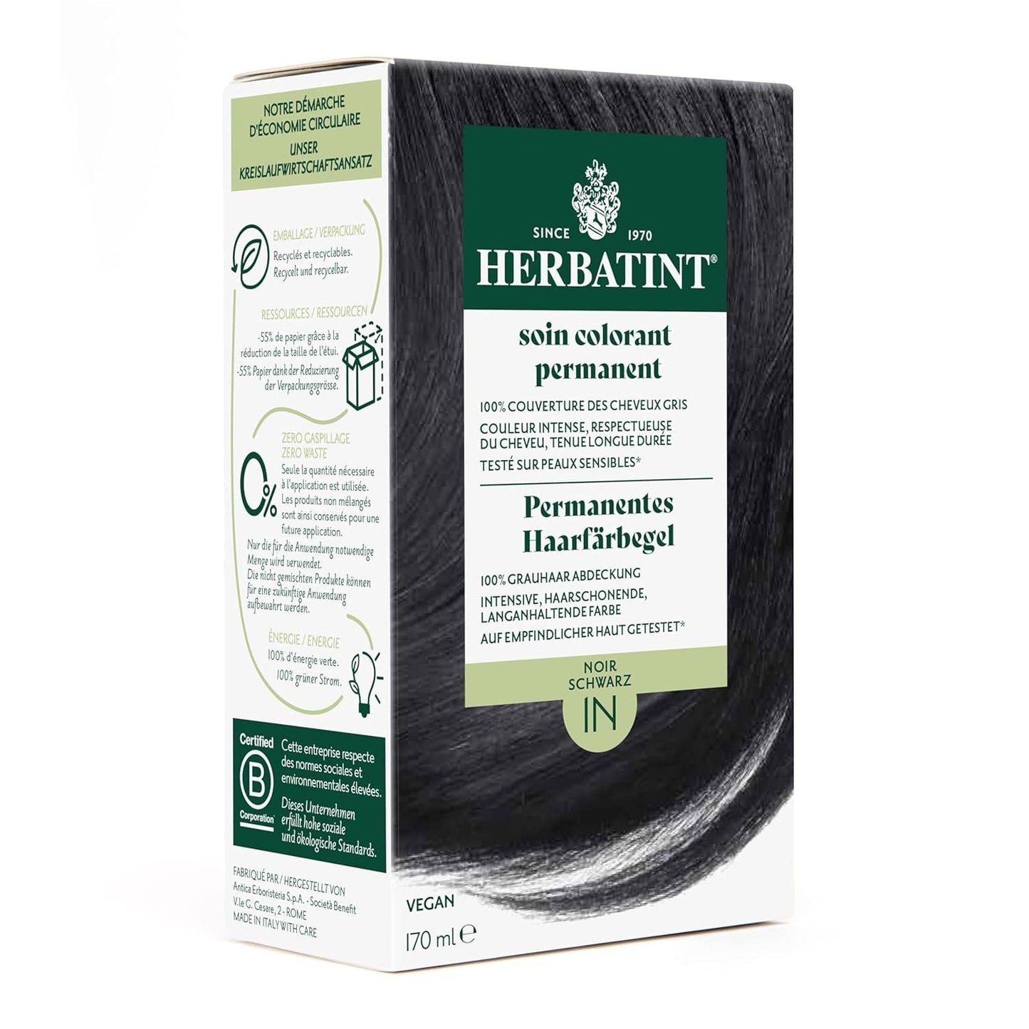 Żel do trwałej farbowania włosów 6N ciemny blond - 170 ml I Bez amoniaku, 100% pokrycia siwych włosów I Testowany na skórze wrażliwej, z 8 ekstraktami roślinnymi