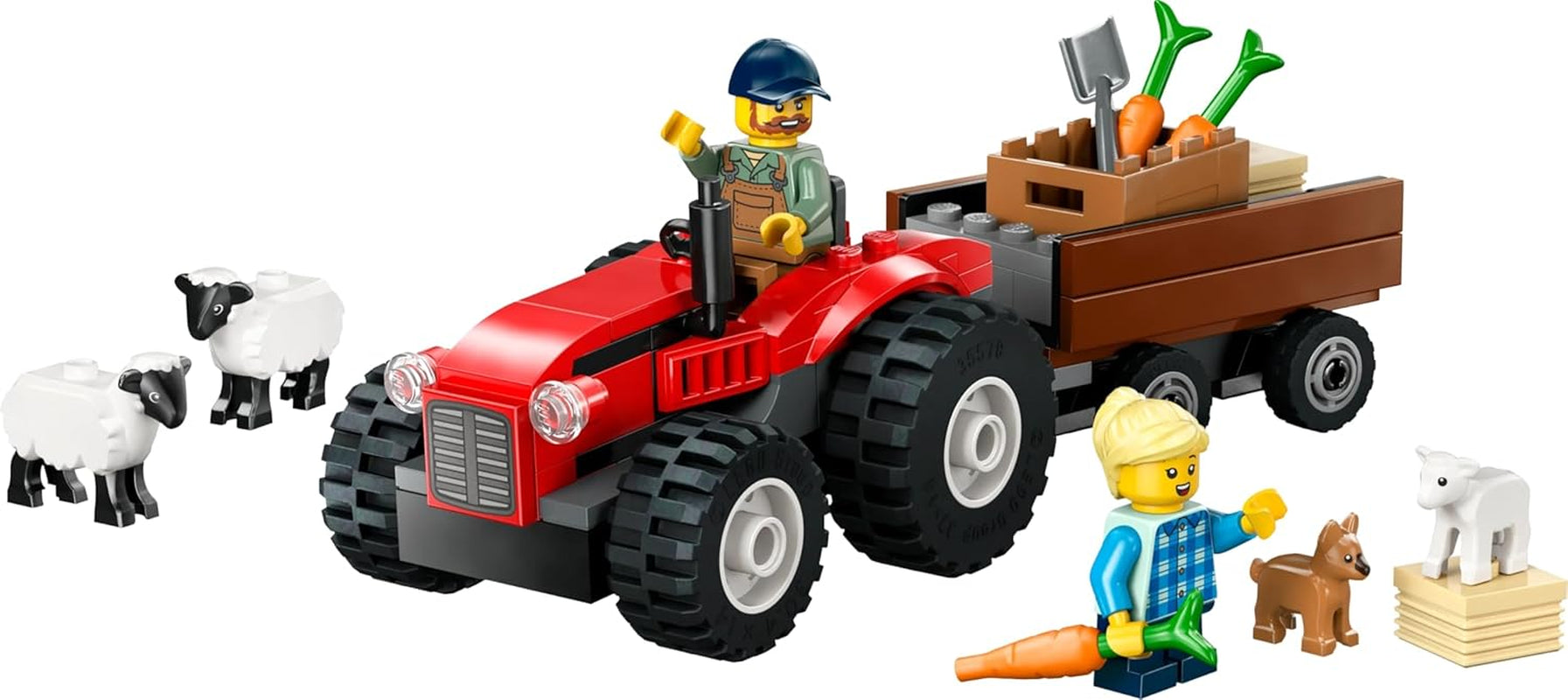 Ciągnik LEGO City z przyczepą - Zabawka rolnicza z traktorem i figurkami zwierząt - Zestawy do zabawy Montessori dla chłopców i dziewcząt od 4 lat - prezent z 2 minifigurkami 60461 Zestawy konstrukcyjne Besuche den LEGO-Store