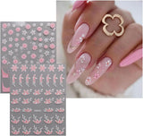 JMEOWIO Nagelsticker Blume 9 Blatt Nail Art Naklejka Selbstklebend Nagelaufkleber Frühling Letnia dekoracja kwiatowa Nageldesign Zubehör