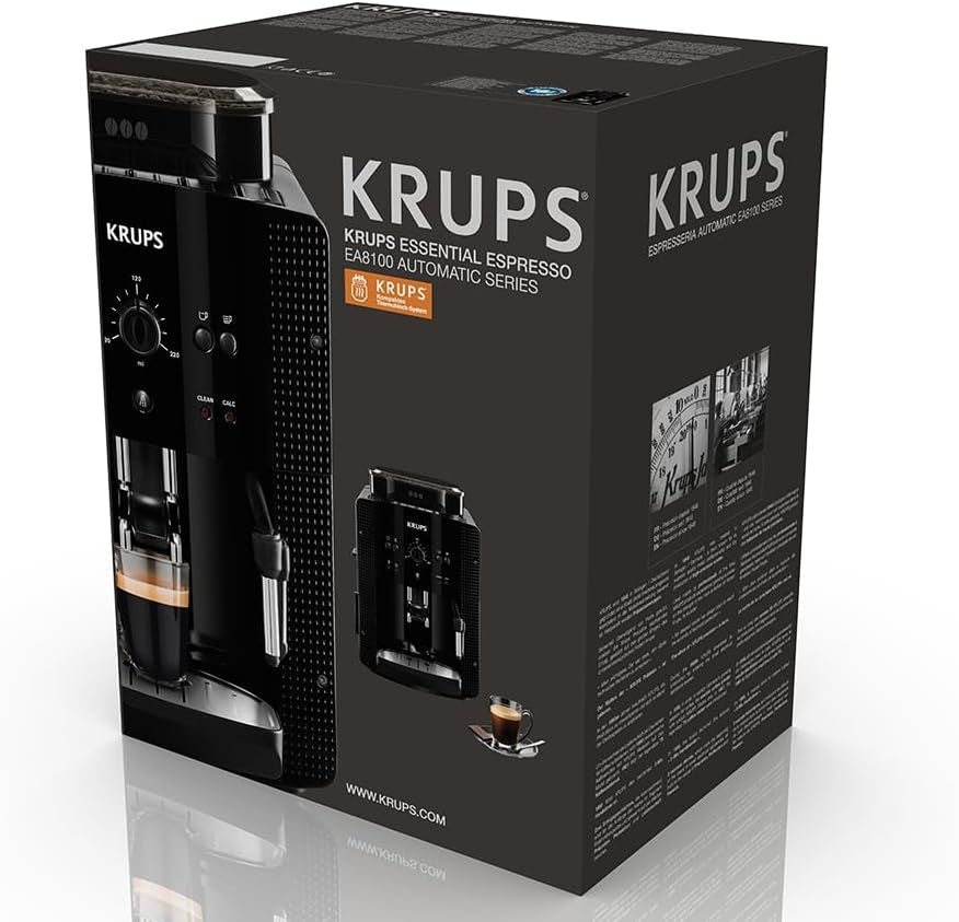Ekspres do espresso Krups Roma EA81M8 1,7 l, 3 ustawienia temperatury, 3 tekstury kawy mielonej, czarny
