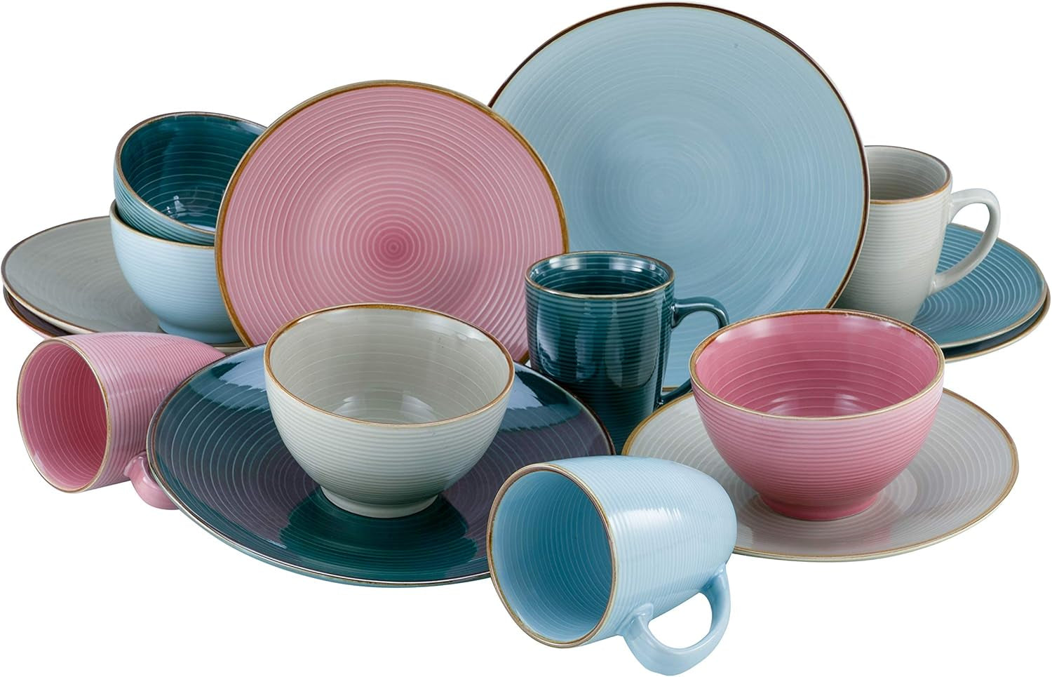 CreaTable, 22506, seria COSY DAY, 16-częściowy zestaw naczyń obiadowych dla 4 osób, usługa łączenia porcelany, można myć w zmywarce i używać w kuchence mikrofalowej, jakość produkcji