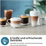 Automatyczny ekspres do kawy PHILIPS seria 3300 - 6 napojów, nowoczesny kolorowy ekran dotykowy, system przygotowania mleka LatteGo, SilentBrew, młynek 100% ceramiczny, filtr AquaClean. Czarny chrom (EP3347/90)