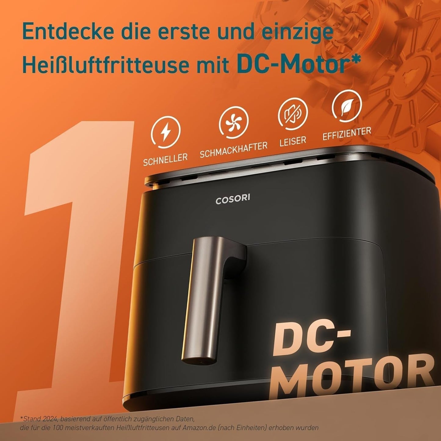 Cosori Turboblaze Frytkownica na gorące powietrze Frytownica, 9 w 1, 6 litrów, ciche urządzenia Naty Shop