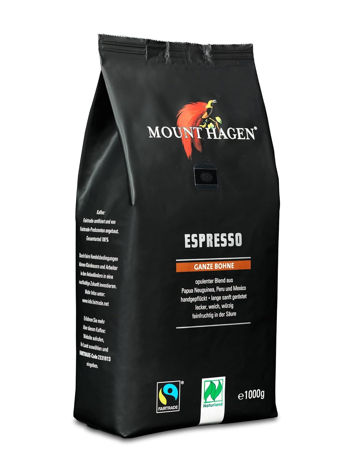 , ciemno palona, ​​organiczne espresso FT Naturland, 1 kg całych ziaren