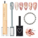 SAVILAND 4X Hochfester Cat Eye Magnes na Nagel: 3-w-1 Nagel Magnes Rund Lange Streifenperle N35 Neodymowy Ultra silny magnes na Nagellac Präzise 3S Formung Cat Eye Gel Nagellak Magnes Magnetstift