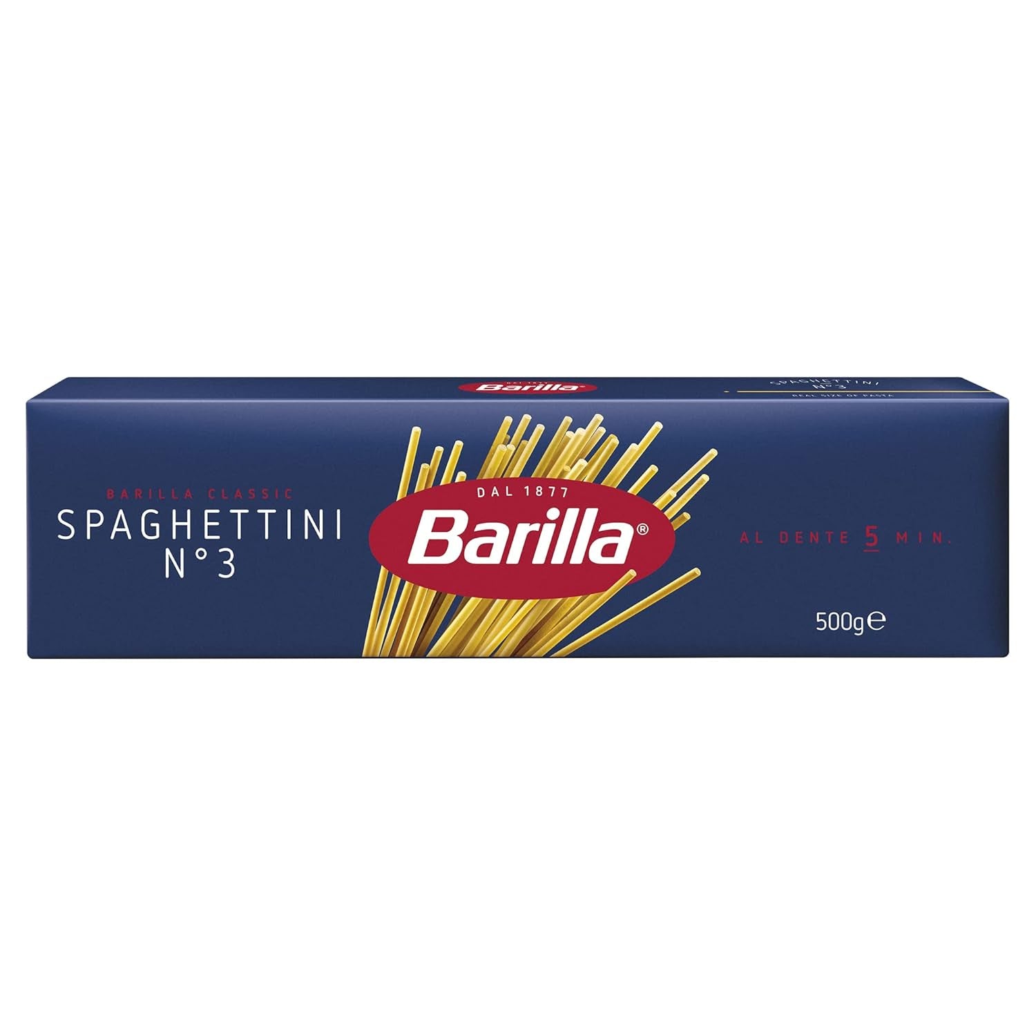 Barilla Pasta Klassische Spaghetti n.5 aus wysokiej jakości Hartweizen immer al dente, (1 x 500 g), bez smaku