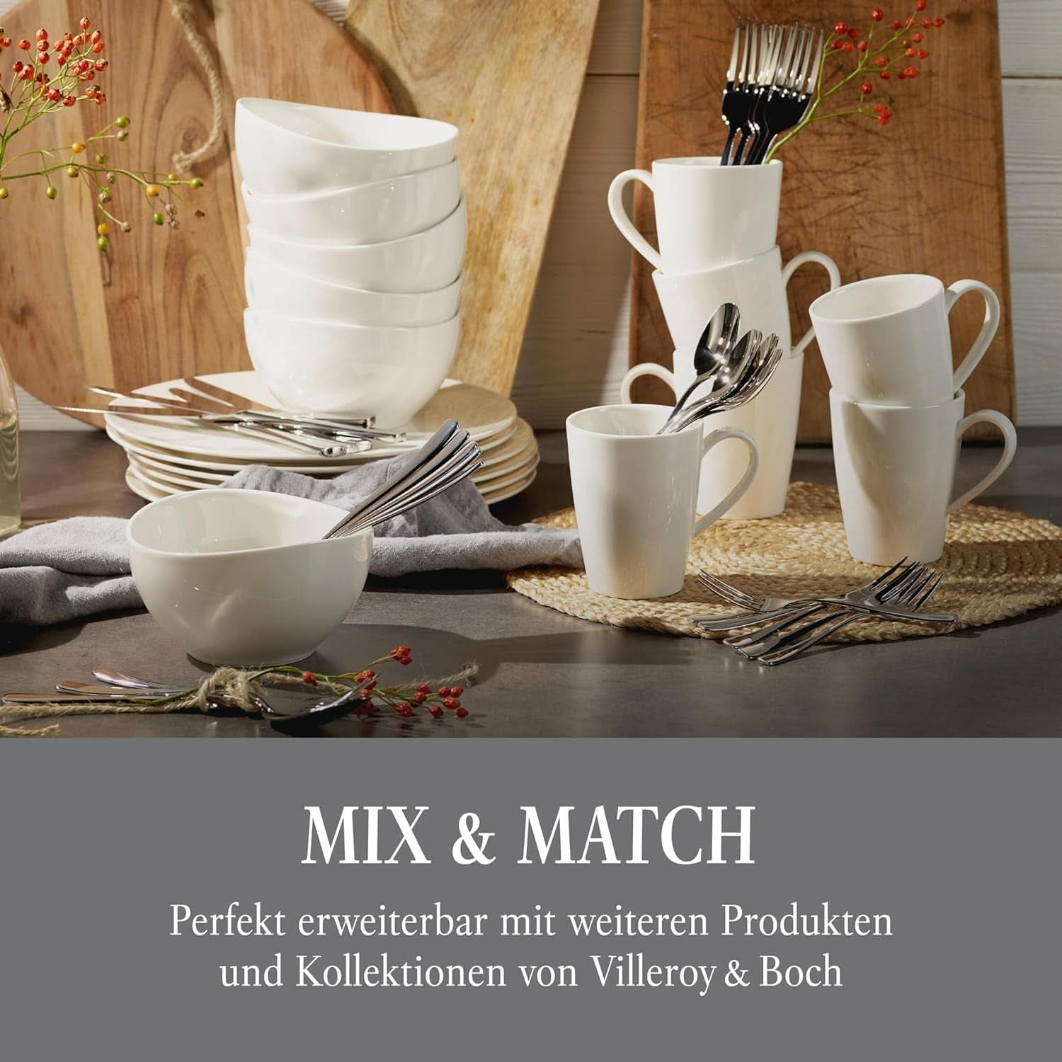 Vivo by Villeroy & Boch - Zestaw sztućców Voice Basic 30 sztuk dla 6 osób Naty Shop