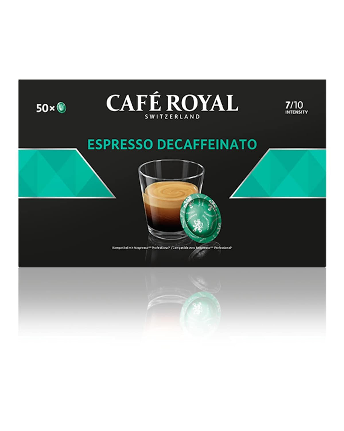 Kapsułki Espresso Forte 50 do profesjonalnego ekspresu Nespresso - Intensywność 7/10 - UTZ-zertifiziert & Espresso Decaffeinato 50 saszetek do profesjonalnego ekspresu Nespresso - Intensywność 7/10