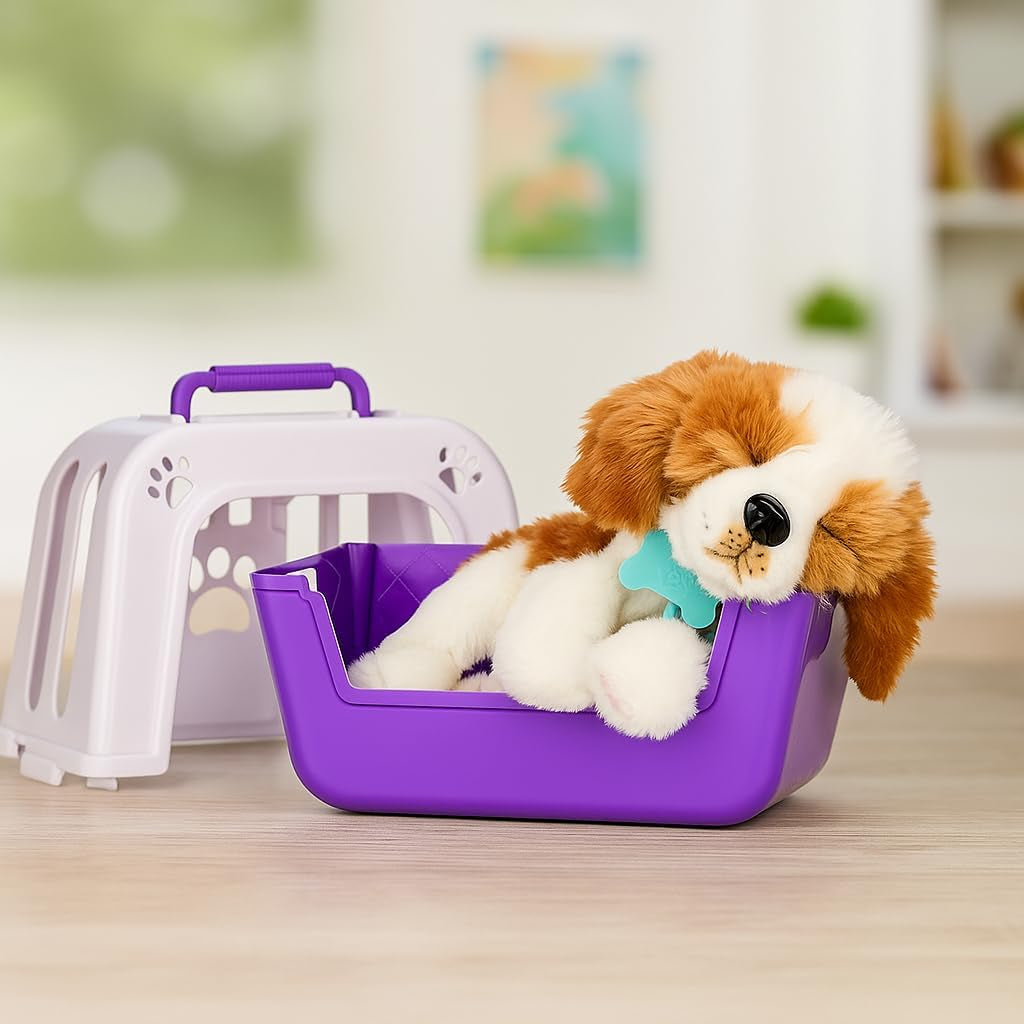 Little Live Pets Mój naprawdę prawdziwy szczeniak – naszywki; Interaktywny szczeniak; ponad 60 dźwięków/reakcji; realistyczny wygląd; 1 z 72 wariantów; zestaw do zabawy z torbą; baterie w zestawie; wiek 5+
