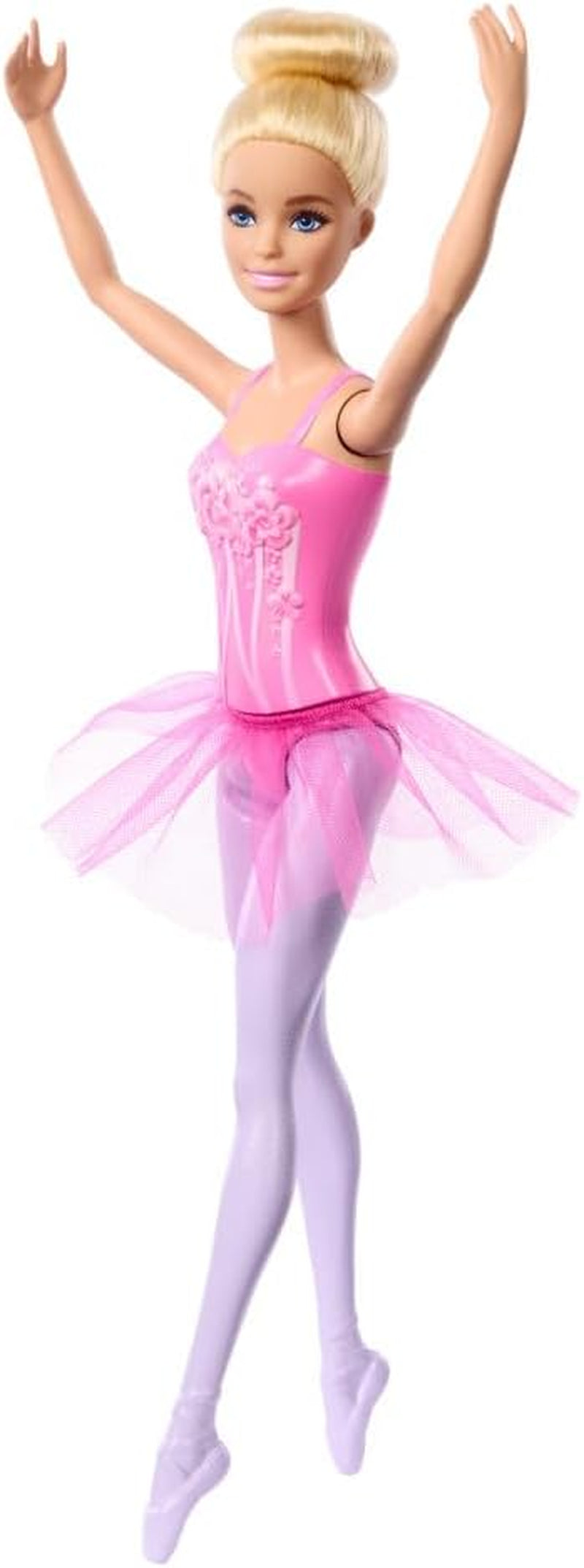 Barbie Ballerina Lalka Modna blondynka w odpinanej liliowej spódniczce tutu z baletowymi ramionami i spiczastymi butami HRG34