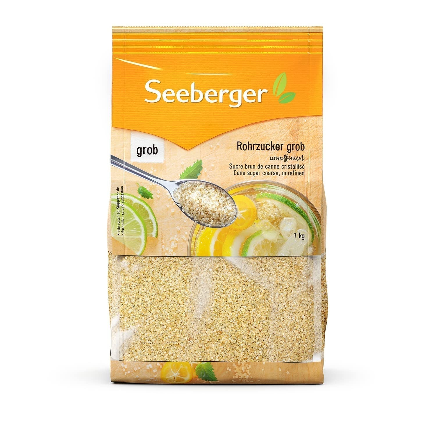 Seeberger Rohrzucker Grob 5Er Pack: Vollrohrzucker Besonders Aromatisch - Ideal Für Cocktails Und Zum Backen - Grob - Unraffiniert, Vegan (5 X 1 Kg) Słodziki Naty Shop 1 Kg (1Er-Opakowanie)