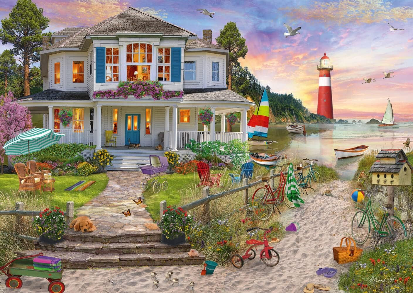 Schmidt Spiele Domek na plaży, układanka 1000 elementów Puzzle Naty Shop