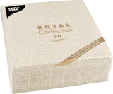 Papstar, 50 serwetek „ROYAL Collection” 1/4 złożenia 40 cm x 40 cm szampan „Elegance”, #86497