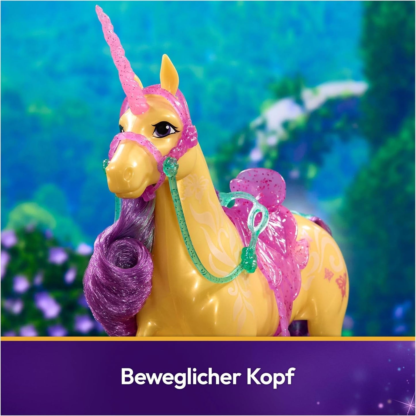 Unicorn Leaf Unicorn Academy - oryginalny jednorożec Ava o wysokości 28 cm z serii Netflix z prawdziwą grzywą i ogonem, zdejmowaną uzdą, siodłem i szczotką, dla dzieci w wieku od 4 lat