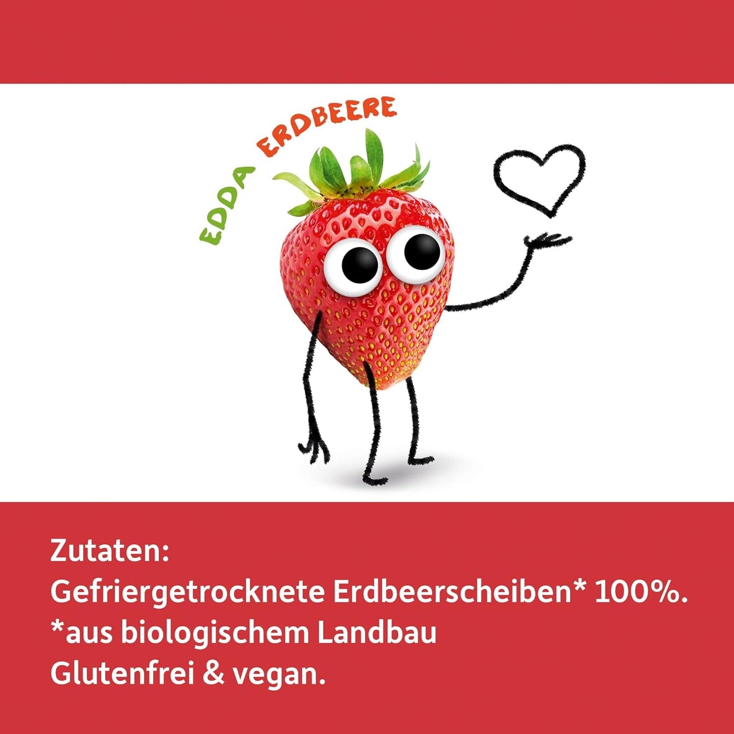 FRECHE FREUNDE Organiczne chipsy truskawkowe, liofilizowane chipsy owocowe, naturalne suszone owoce w plasterkach bez dodatku cukru, wegańskie, bez laktozy, bezglutenowe, opakowanie 12 sztuk (12 x 12g)