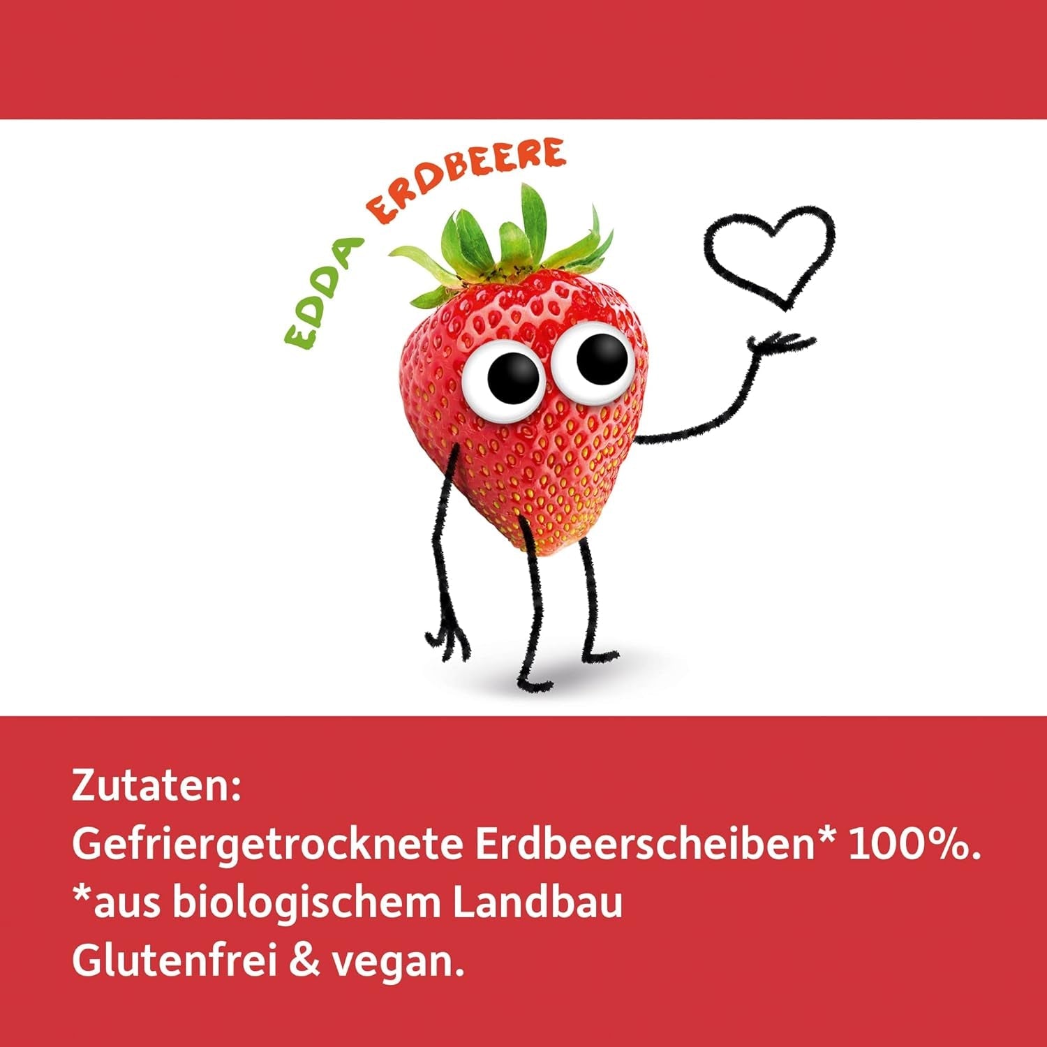 FRECHE FREUNDE Organiczne chipsy truskawkowe, liofilizowane chipsy owocowe, naturalne suszone owoce w plasterkach bez dodatku cukru, wegańskie, bez laktozy, bezglutenowe, opakowanie 12 sztuk (12 x 12g)