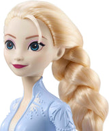 Mattel Disney Lalka Księżniczki Elsy, Lalka Kraina Lodu w stroju podróżnym, Czesane blond włosy, Przegubowy staw, Odpinana spódnica i buty, Prezenty Disneya, Zabawka dla dzieci w wieku od 3 lat, HLW48