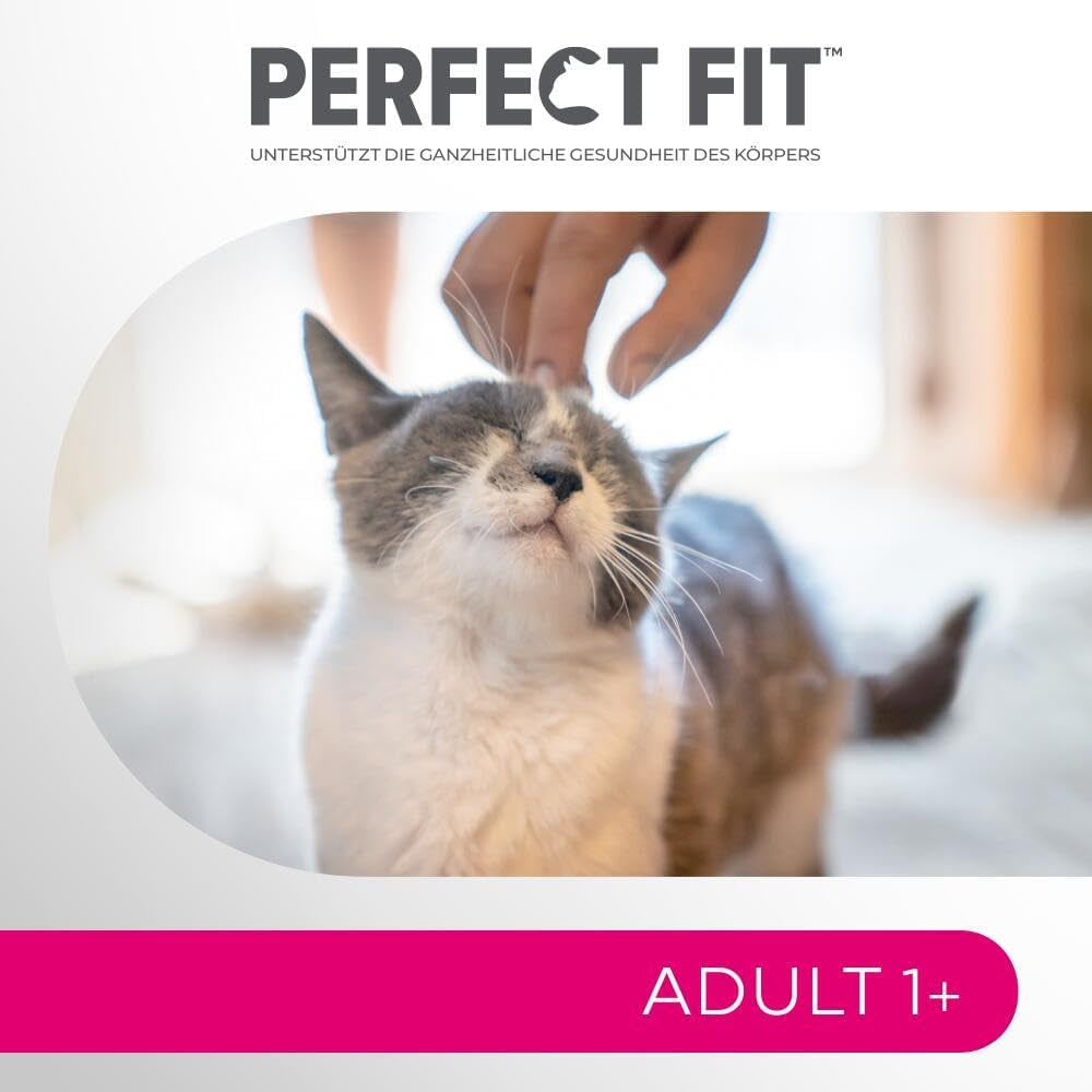 Perfect Fit Adult 1+ wybór mokrej karmy z łososiem, rybami głębinowymi, wołowiną i kurczakiem, 48 saszetek, 12x85g (4 sztuki w opakowaniu) - Mokra karma premium dla dorosłych kotów od 1 roku życia