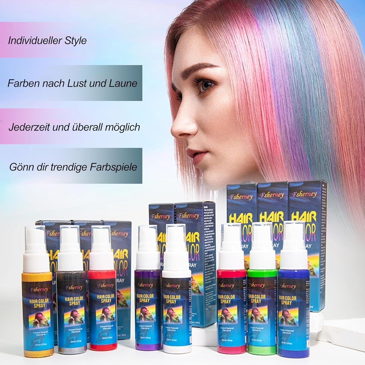 Lakier do włosów kolorowy - 30 ml Tymczasowy zielony spray koloryzujący do włosów, naturalna farba do włosów Tymczasowy spray koloryzujący do włosów, zmywalna farba do włosów na imprezę Cosplay Halloween (zielony) Naty Shop Farba do włosów