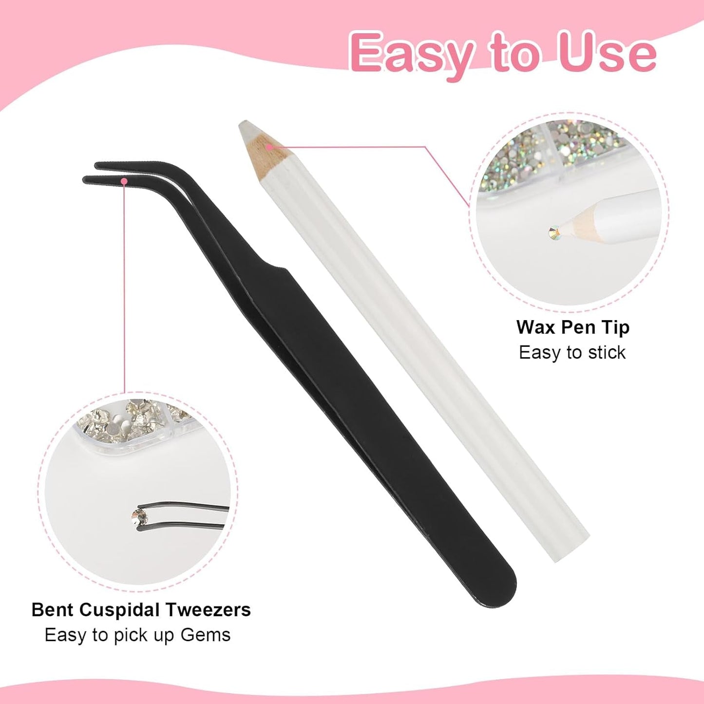 5820 Stück Strasssteine ​​​​Nägel, Glitzersteine ​​​​Nägel Und Halbrunde Perlen, AB Kristall Rhinestones, Flatback Nagel Steine ​​Mit Pinzette Und Stift Für Nagel/Diy (Mehrere Größen Und Farben)