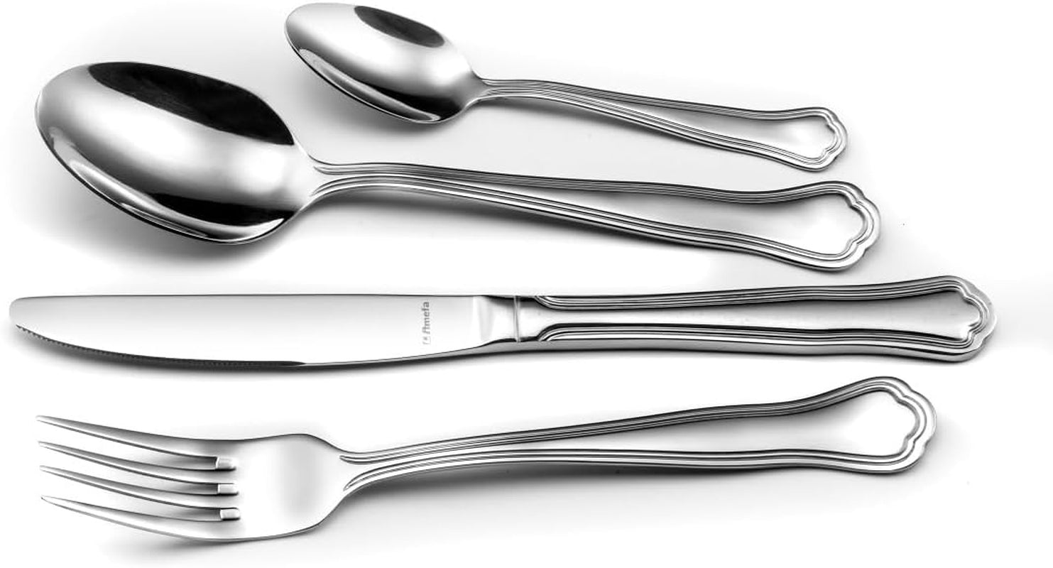 Sztućce Amefa CONTOUR URFE, 6 osób, stal nierdzewna polerowana, 24 sztuki Kuchnia Naty Shop