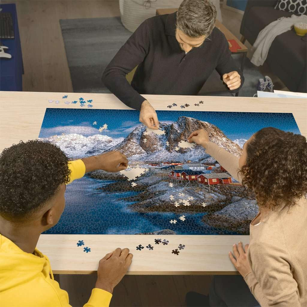 Ravensburger Puzzle 17081 - Hamnoy, Lofoty - 3000 elementów puzzle dla dorosłych i dzieci od 14 lat, Norwegia puzzle krajobrazowe Puzzle Naty Shop