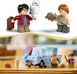 LEGO Harry Potter Latający Ford Anglia Zabawkowy samochód do zbudowania dla dzieci Prezent dla chłopców, dziewcząt i wszystkich fanów od 7. roku życia Zestaw z 2 minifigurkami, w tym Ronem Weasleyem do odgrywania ról 76424 Zestawy do budowania Besuche den LEGO-Store
