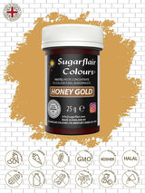 Barwnik spożywczy do makaronu Sugarflair, kolor pastelowy Honey Gold, barwnik spożywczy do makaronu do fondantu i marcepanu, skoncentrowane barwniki Spectral - 25 g