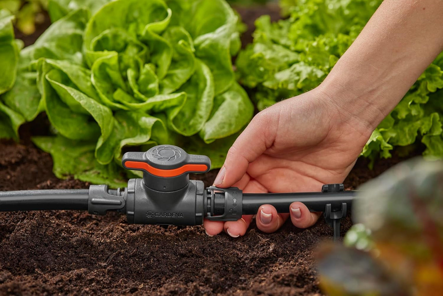 Zawór regulacyjno-odcinający Gardena Micro-Drip-System 13 mm (1/2 cala): Proste odcięcie rur i płynna regulacja przepływu wody, akcesorium do układania rur kroplowych (13207-20)