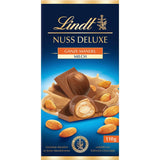 Czekolada Lindta | NUT DELUXE Batonik czekoladowy z mlekiem i migdałami | 110g | Czekolada mleczna z prażonymi migdałami w gładkim kremie migdałowym | Batonik czekoladowy