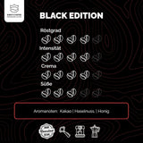KING'S COFFEE - BLACK EDITION - 1 kg Intensywnie kremowa kawa ziarnista - Kawa o niskiej kwasowości - Kawa palona w małych partiach z Włoch - Mocna arabika w ziarnach espresso (mieszanka) do ekspresów w pełni automatycznych i z kolbą